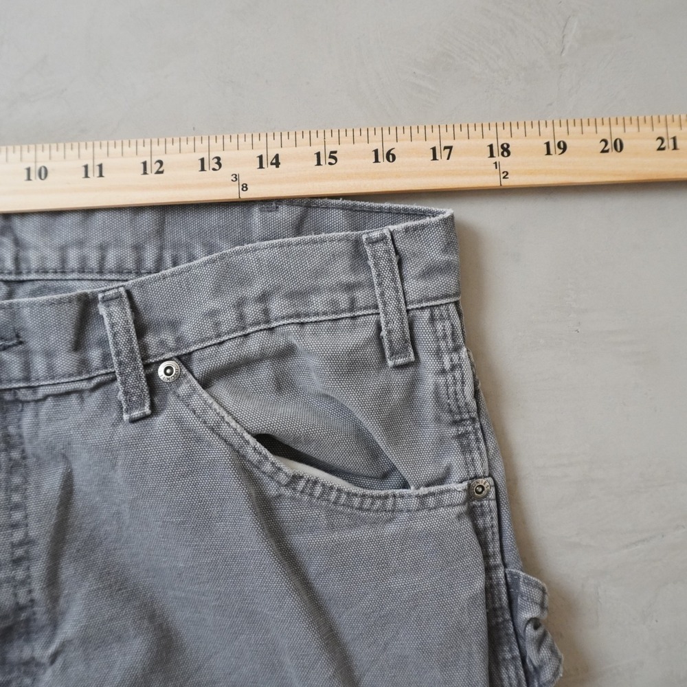 Dickies Carpenter Pants 34x34 Mens Grey Duck Canvas Utility Workwear Relaxed Fit - Picture 6 of 7